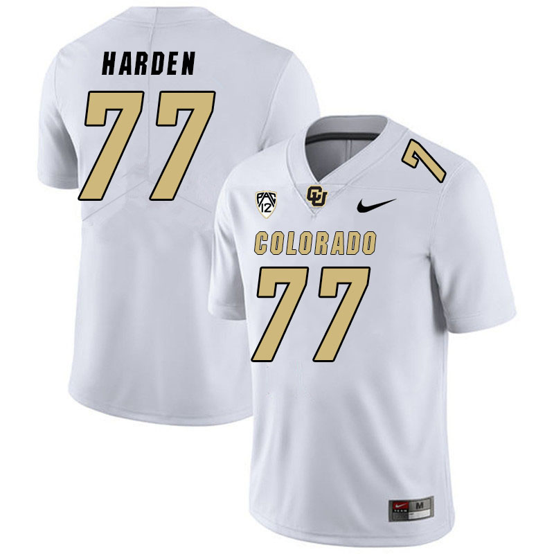Men #77 Kareem Harden Colorado Buffaloes College Football Jerseys Stitched Sale-White